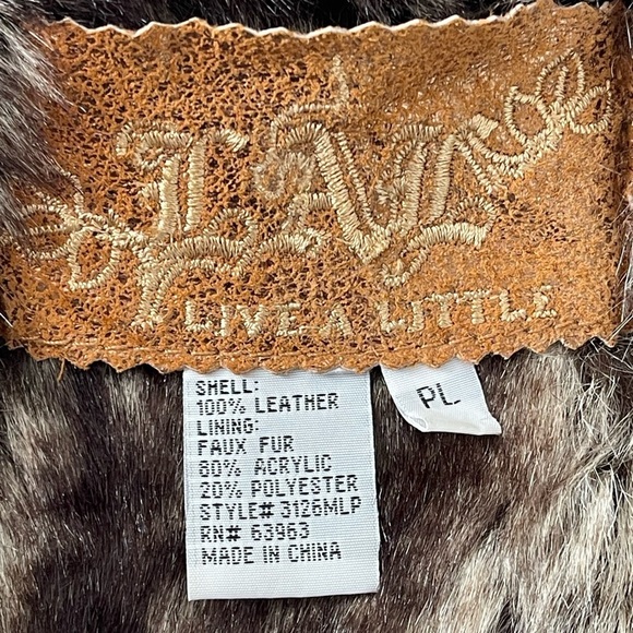 Boho Chic Leather Vest Faux Fur Trim Western Festival Layering Fall Piece PLarge - Picture 16 of 16